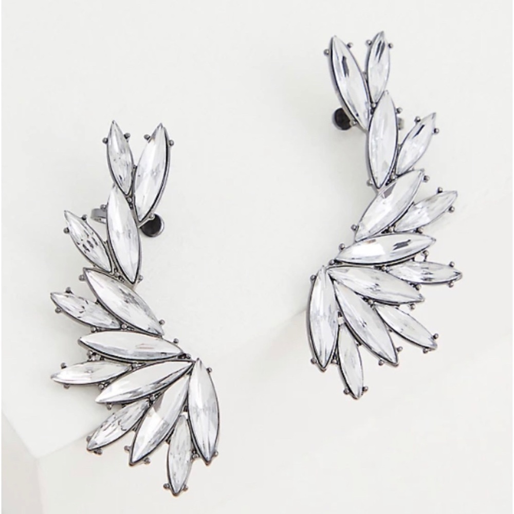 🆕 Silver-Tone Rhinestone Crawler Earrings Torrid - Picture 3 of 5